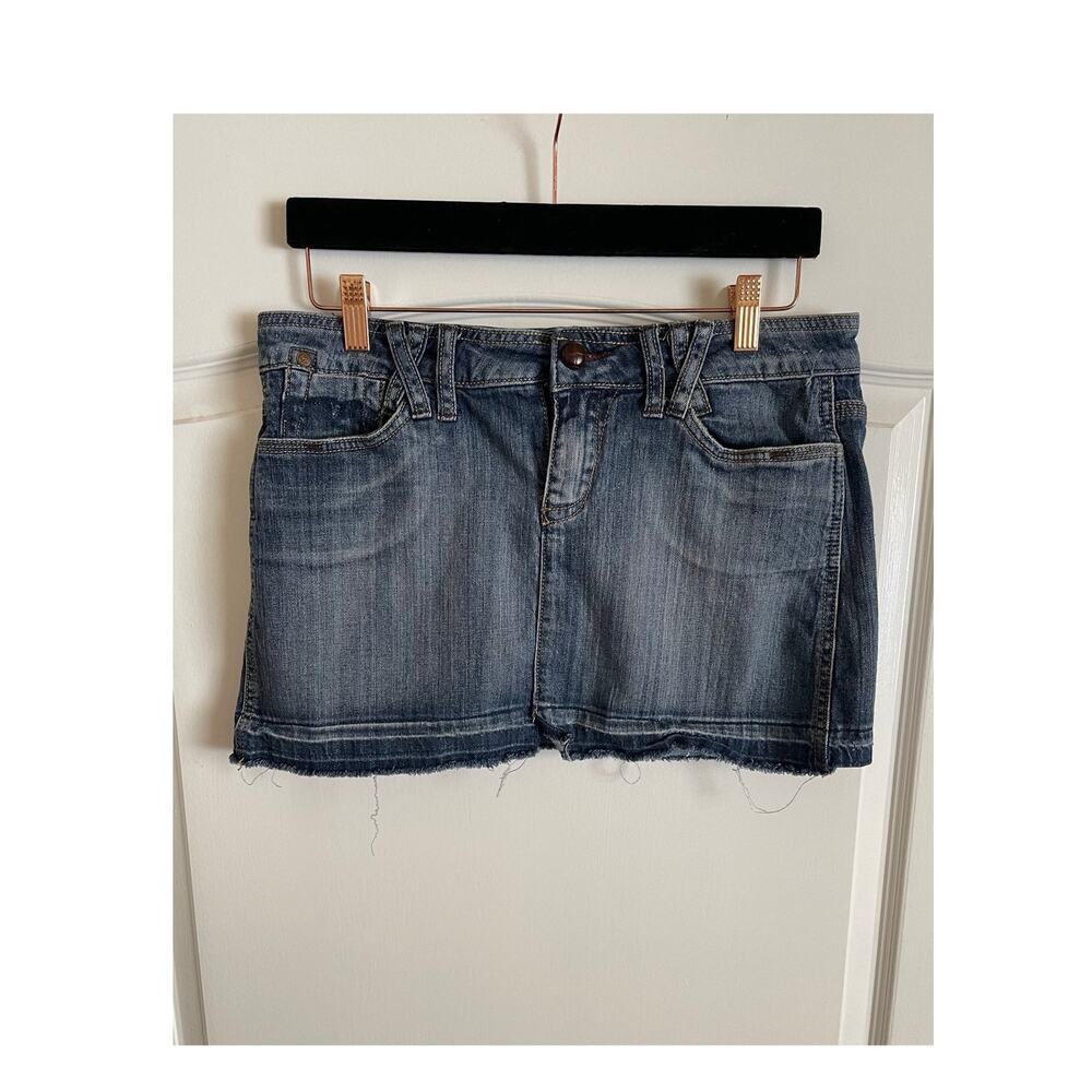 Vintage Dollhouse Juniors Micro Mini Denim Skirt Size 11 - Picture 1 of 11